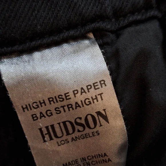 Hudson High Rise Paperbag Waist Straight Leg Pants – Black – Size 26 - Picture 8 of 9